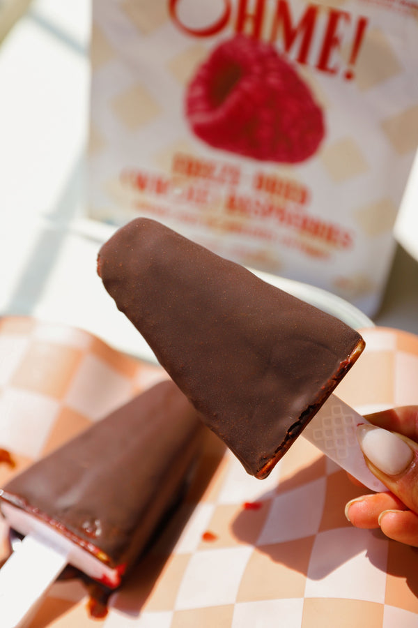 Raspberry Choco Popsicles
