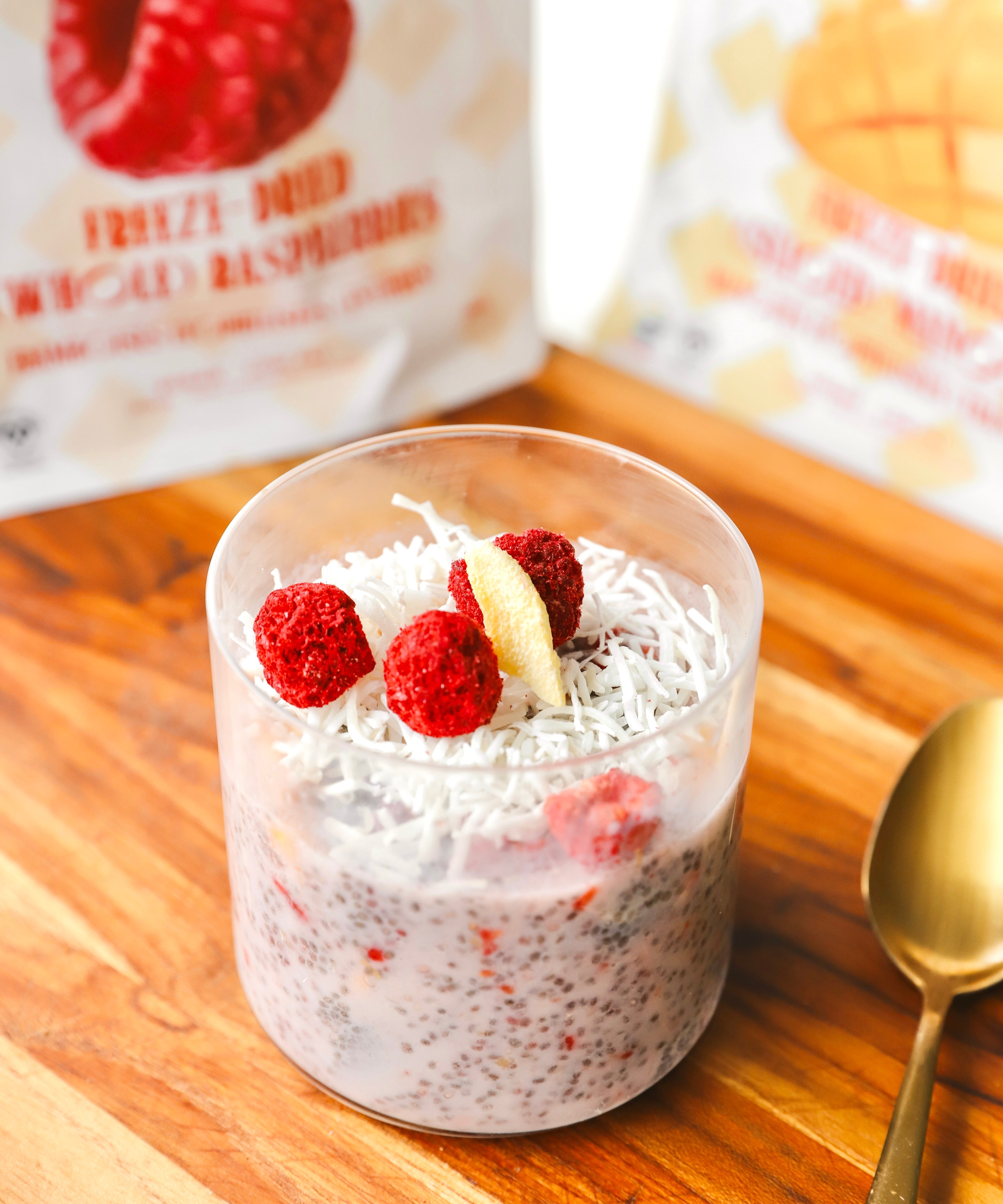 Raspberry Mango Chia Pudding