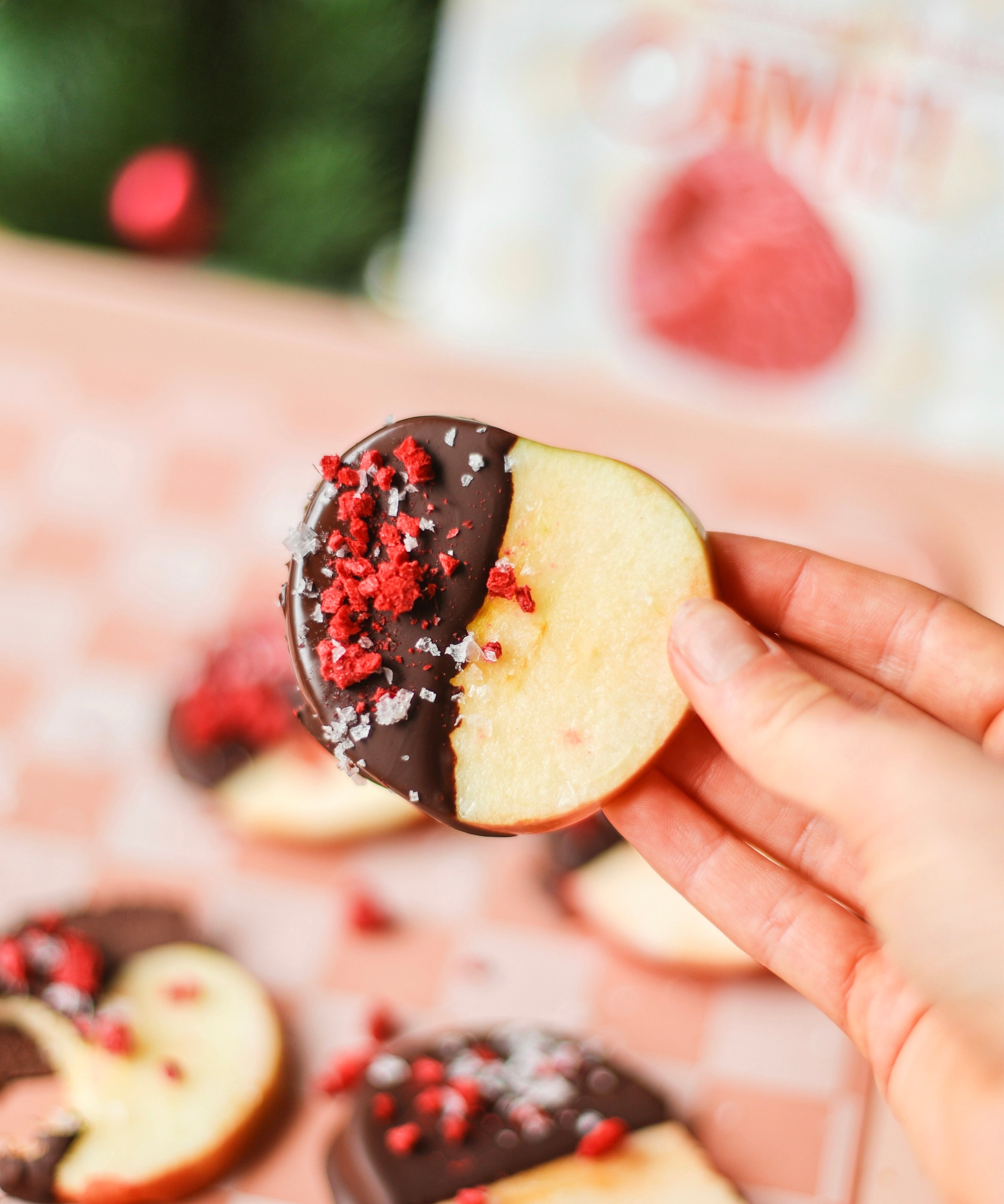 Chocolate Raspberry Dipped Apples