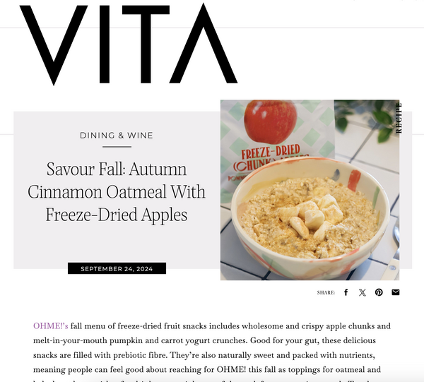 Savour Fall: Autumn Cinnamon Oatmeal With Freeze-Dried Apples
