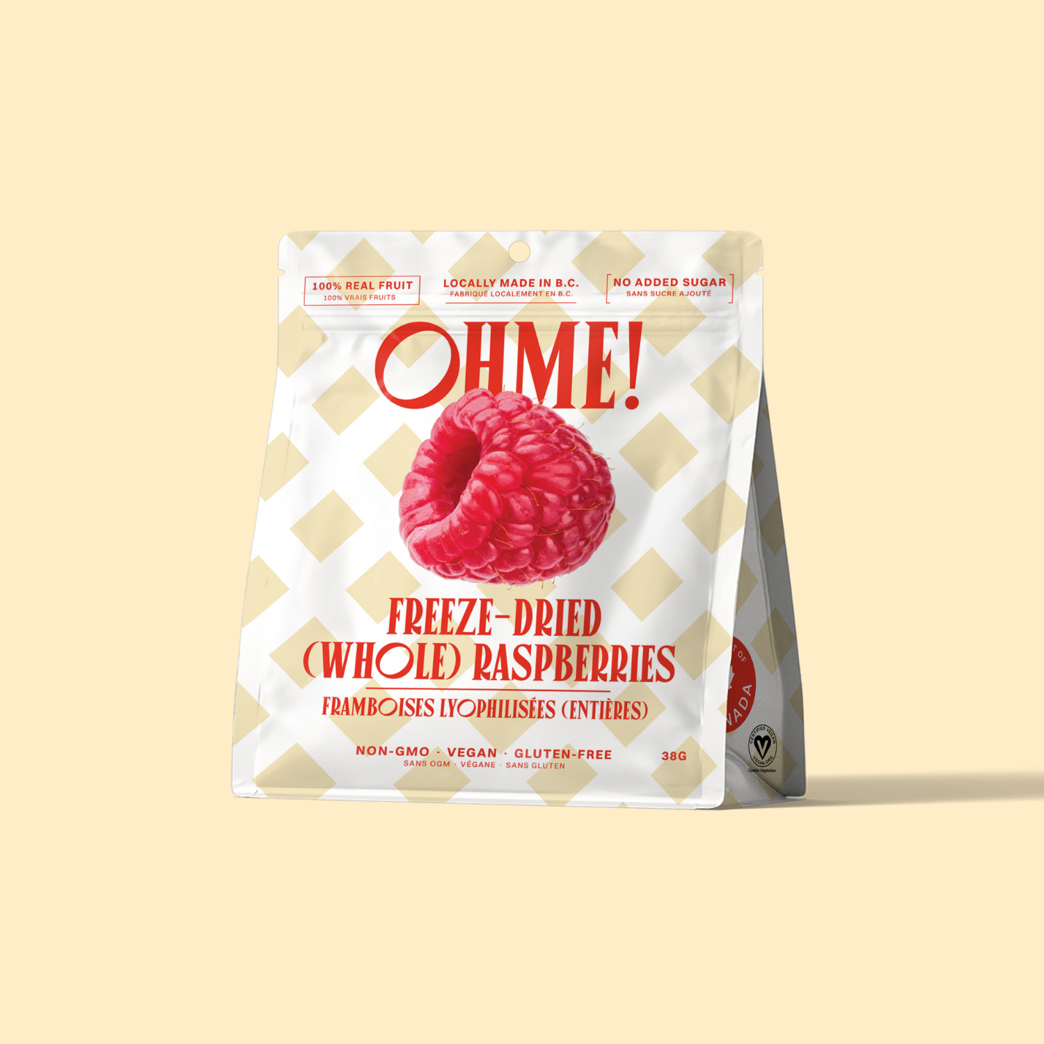 Tart Freeze Dried Raspberries | OHME! Foods US & Canada
