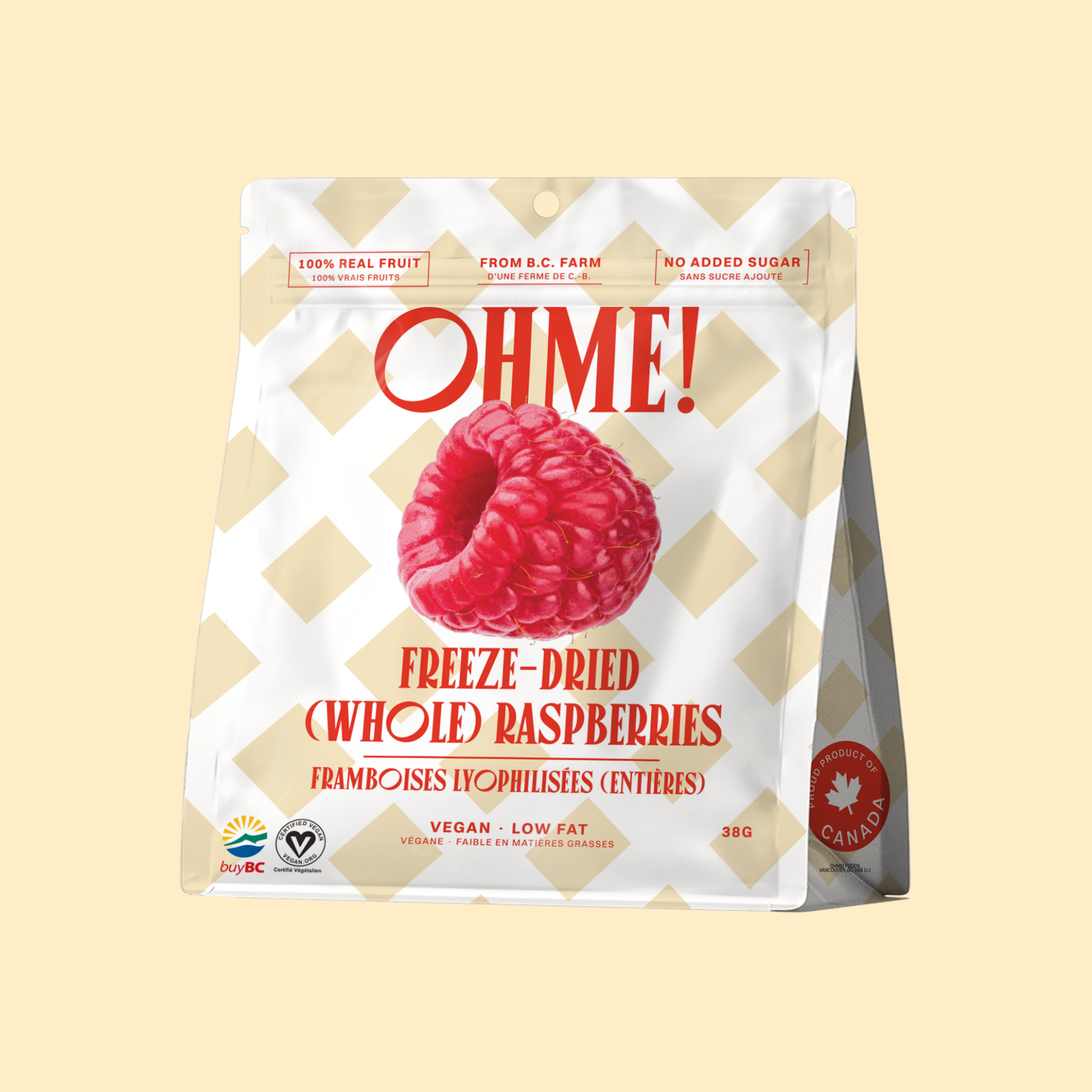 Tart Freeze Dried Raspberries | OHME! Foods US & Canada